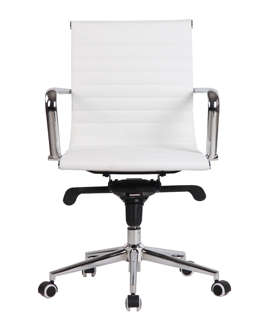 Sillón de oficina ROTERDAM, giratorio, similpiel blanca