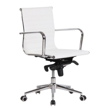 Sillón de oficina ROTERDAM, giratorio, similpiel blanca 2