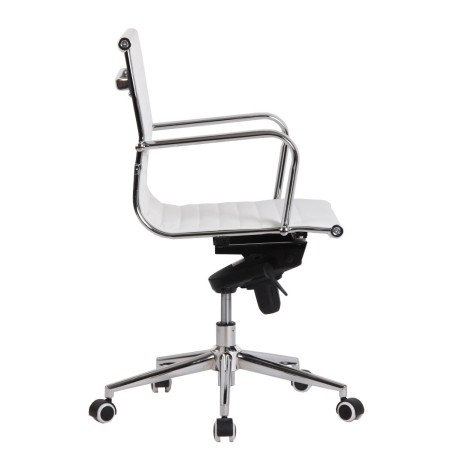 Sillón de oficina ROTERDAM, giratorio, similpiel blanca-1