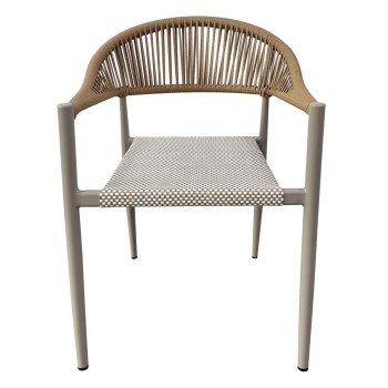 Sillón MÓNACO, apilable, aluminio, ratán y teslin 2