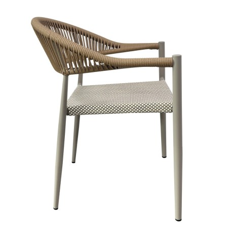 Sillón MÓNACO, apilable, aluminio, ratán y teslin-1