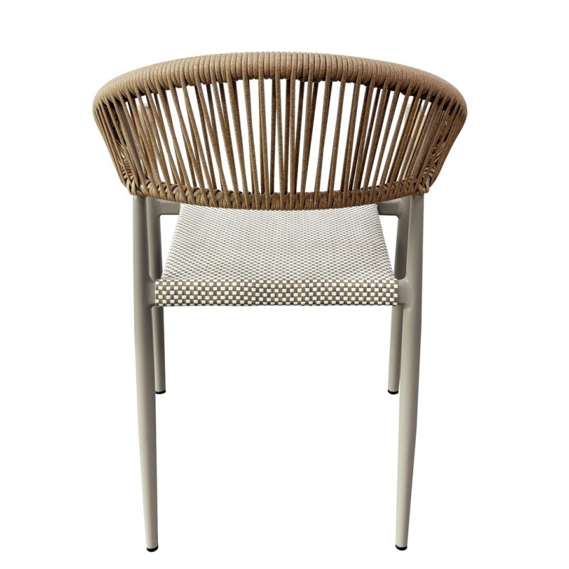 Sillón MÓNACO, apilable, aluminio, ratán y teslin-2