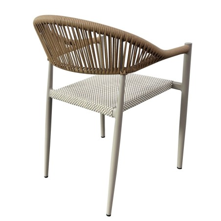 Sillón MÓNACO, apilable, aluminio, ratán y teslin-3