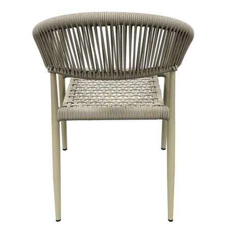 Sillón CANNES, apilable, aluminio, asiento y respaldo de cuerda beige-2