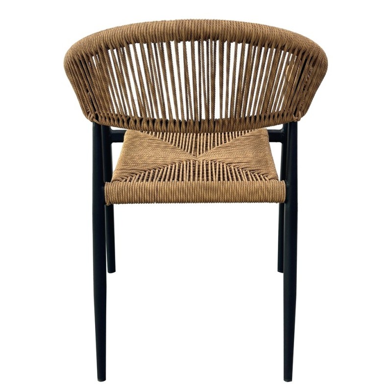 Sillón RIVIERA, apilable, aluminio, ratán marrón-2