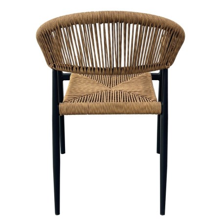 Sillón RIVIERA, apilable, aluminio, ratán marrón-2