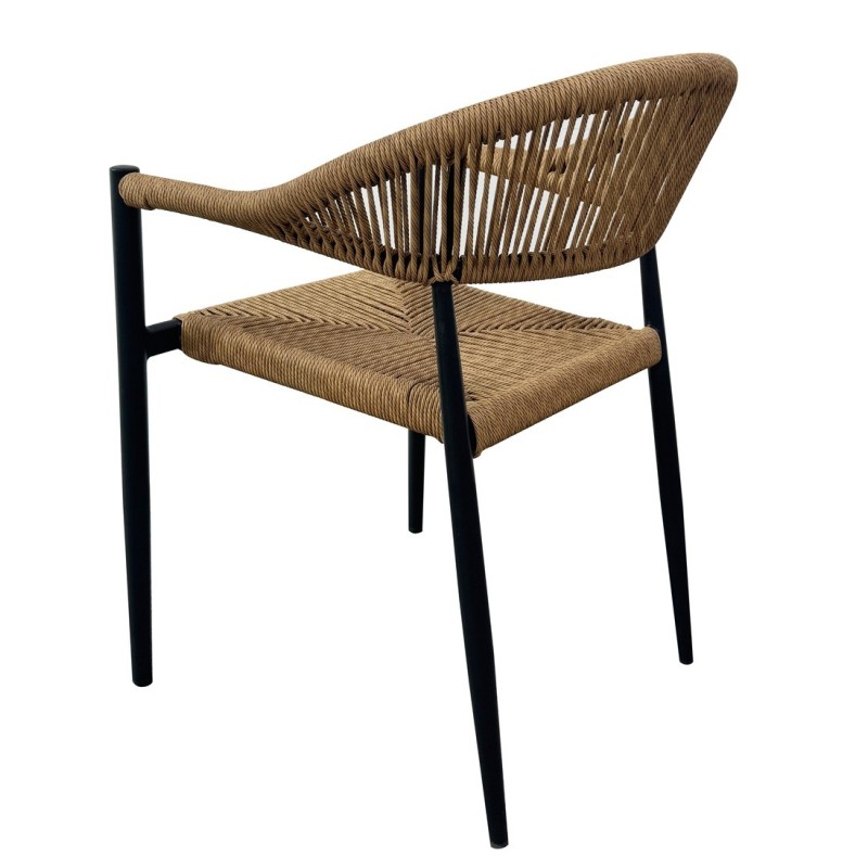 Sillón RIVIERA, apilable, aluminio, ratán marrón-3