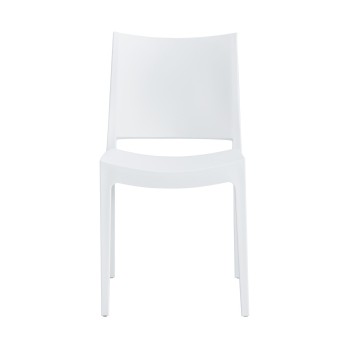 Silla CAPRI, apilable, tratamiento anti UV, polipropileno blanco 2