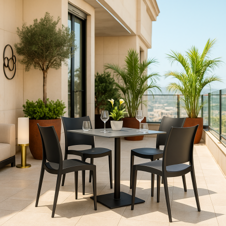 Silla CAPRI, apilable, tratamiento anti UV, polipropileno antracita-1
