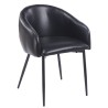 Sillón PELAYO, metal, similpiel vintage negra