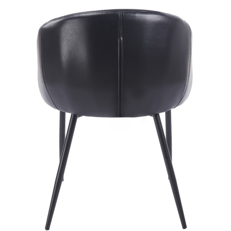 Sillón PELAYO, metal, similpiel vintage negra-2