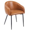 Sillón PELAYO, metal, similpiel vintage marrón