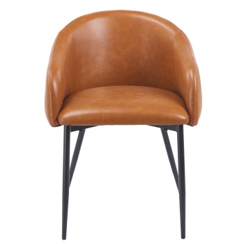Sillón PELAYO, metal, similpiel vintage marrón 2