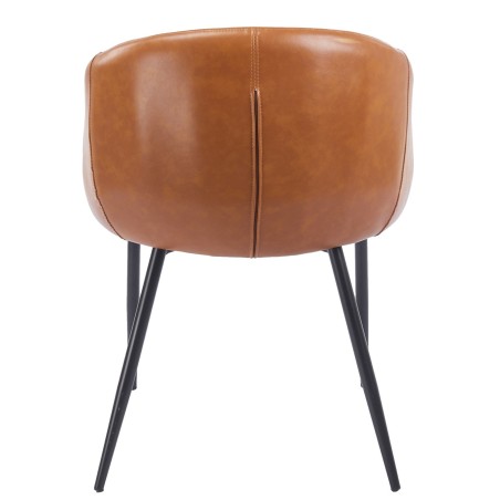 Sillón PELAYO, metal, similpiel vintage marrón-2