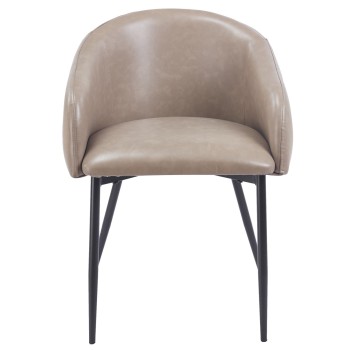 Sillón PELAYO, metal, similpiel vintage gris 2