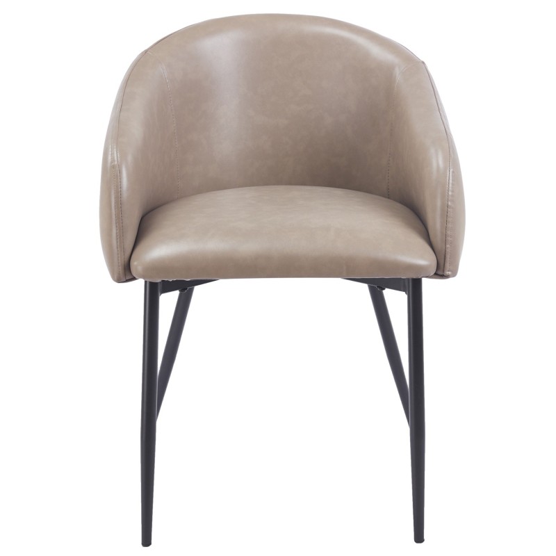 Sillón PELAYO, metal, similpiel vintage gris-0