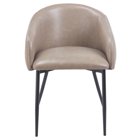 Sillón PELAYO, metal, similpiel vintage gris-0
