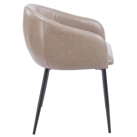 Sillón PELAYO, metal, similpiel vintage gris-1