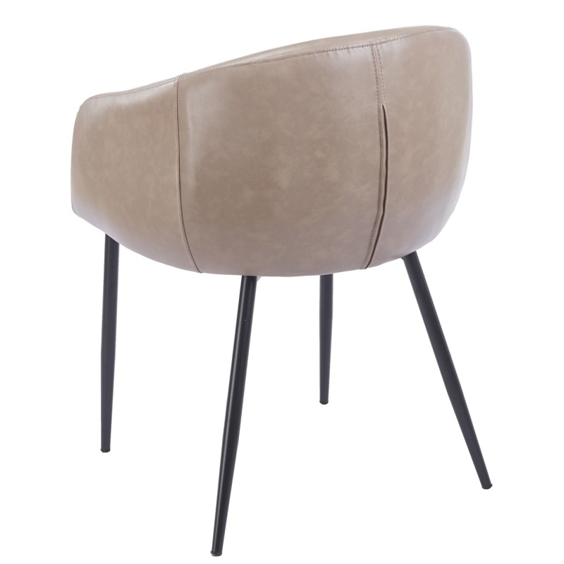 Sillón PELAYO, metal, similpiel vintage gris-2