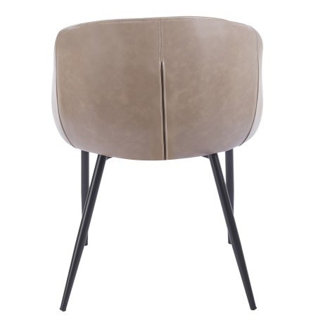Sillón PELAYO, metal, similpiel vintage gris-3