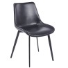 Silla MADRIGAL, metal, similpiel vintage negra