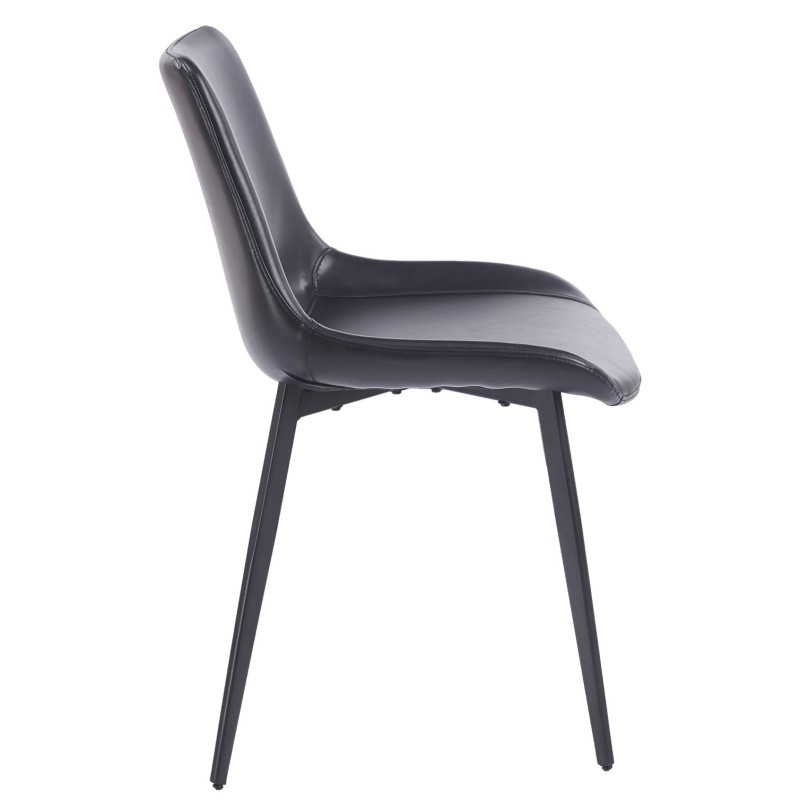 Silla MADRIGAL, metal, similpiel vintage negra-1