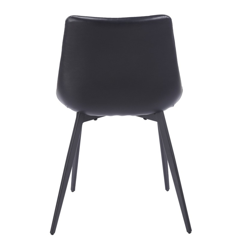 Silla MADRIGAL, metal, similpiel vintage negra-2
