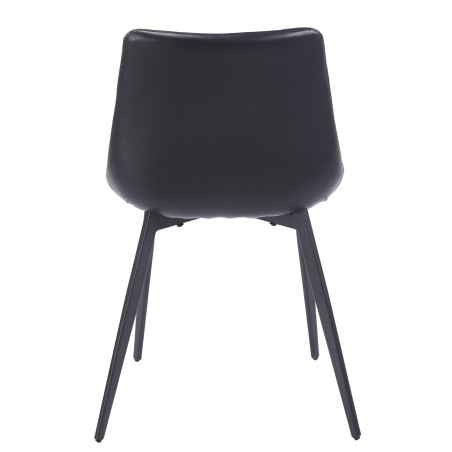 Silla MADRIGAL, metal, similpiel vintage negra-2