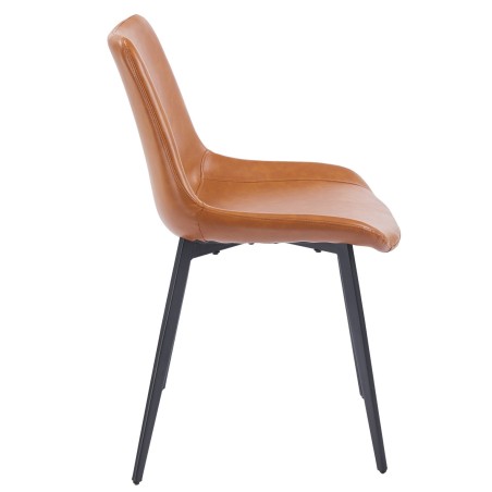 Silla MADRIGAL, metal, similpiel vintage marrón-0