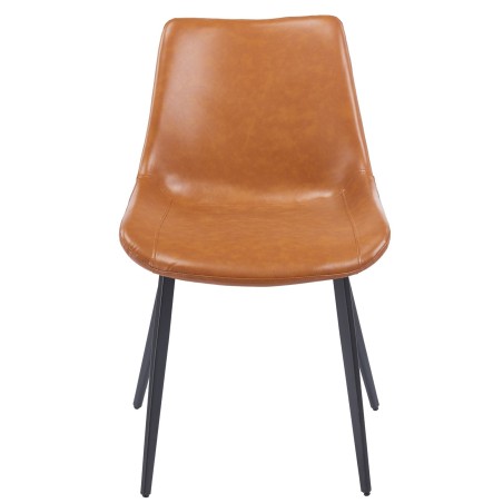 Silla MADRIGAL, metal, similpiel vintage marrón-1