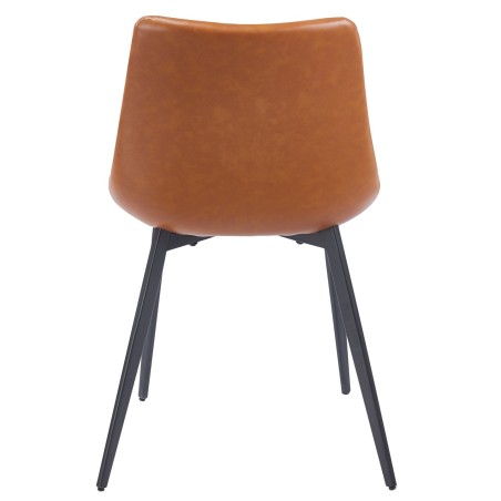 Silla MADRIGAL, metal, similpiel vintage marrón-2
