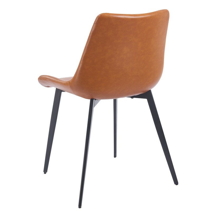 Silla MADRIGAL, metal, similpiel vintage marrón-3
