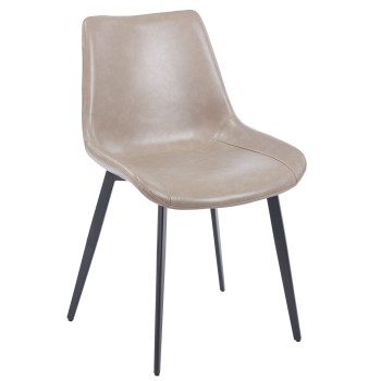 Silla MADRIGAL, metal, similpiel vintage gris