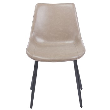 Silla MADRIGAL, metal, similpiel vintage gris 2