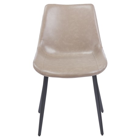 Silla MADRIGAL, metal, similpiel vintage gris-0