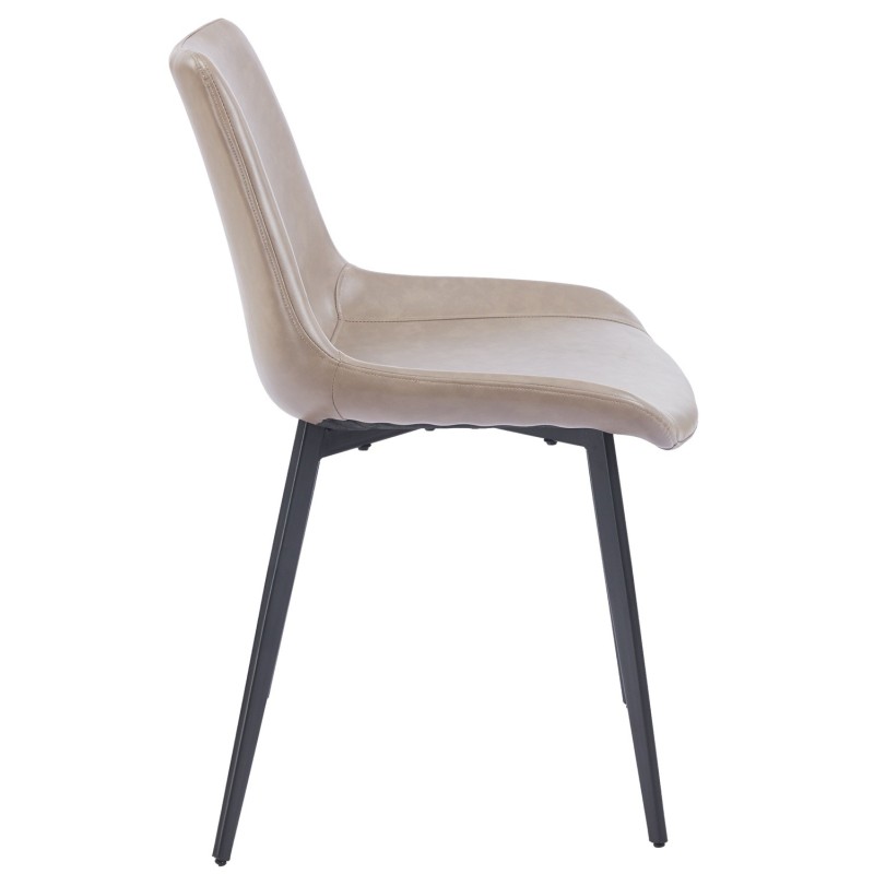 Silla MADRIGAL, metal, similpiel vintage gris-1