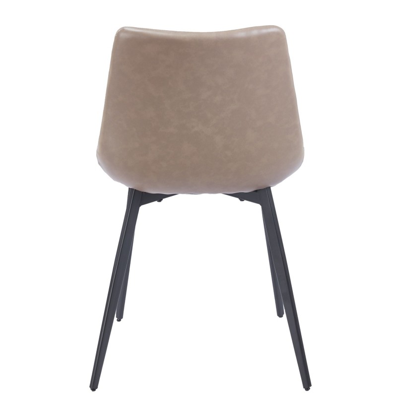Silla MADRIGAL, metal, similpiel vintage gris-2