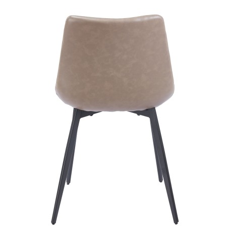 Silla MADRIGAL, metal, similpiel vintage gris-2