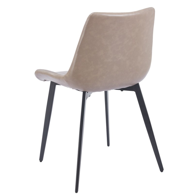 Silla MADRIGAL, metal, similpiel vintage gris-3