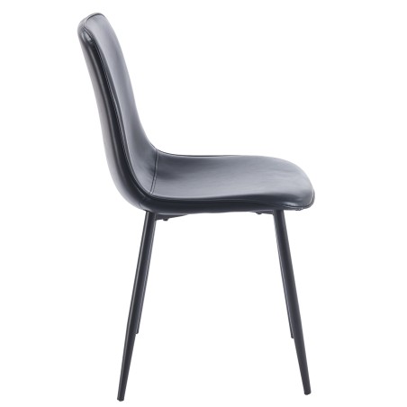 Silla PEÑAFIEL, metal, similpiel vintage negra-1