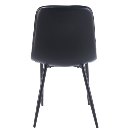 Silla PEÑAFIEL, metal, similpiel vintage negra-2
