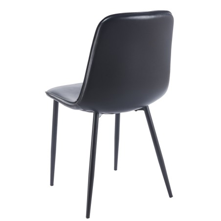 Silla PEÑAFIEL, metal, similpiel vintage negra-3