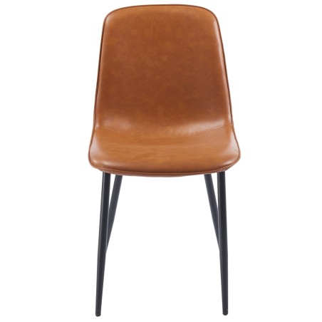 Silla PEÑAFIEL, metal, similpiel vintage marrón-0