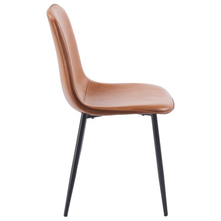 Silla PEÑAFIEL, metal, similpiel vintage marrón-1