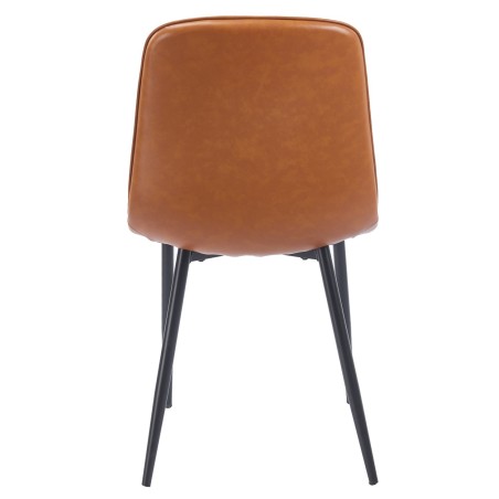 Silla PEÑAFIEL, metal, similpiel vintage marrón-2