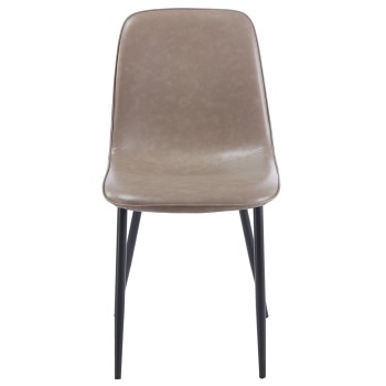 Silla PEÑAFIEL, metal, similpiel vintage gris 2