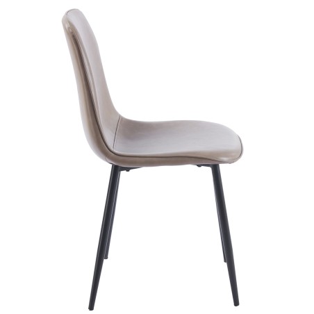 Silla PEÑAFIEL, metal, similpiel vintage gris-1