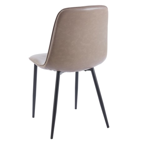 Silla PEÑAFIEL, metal, similpiel vintage gris-2