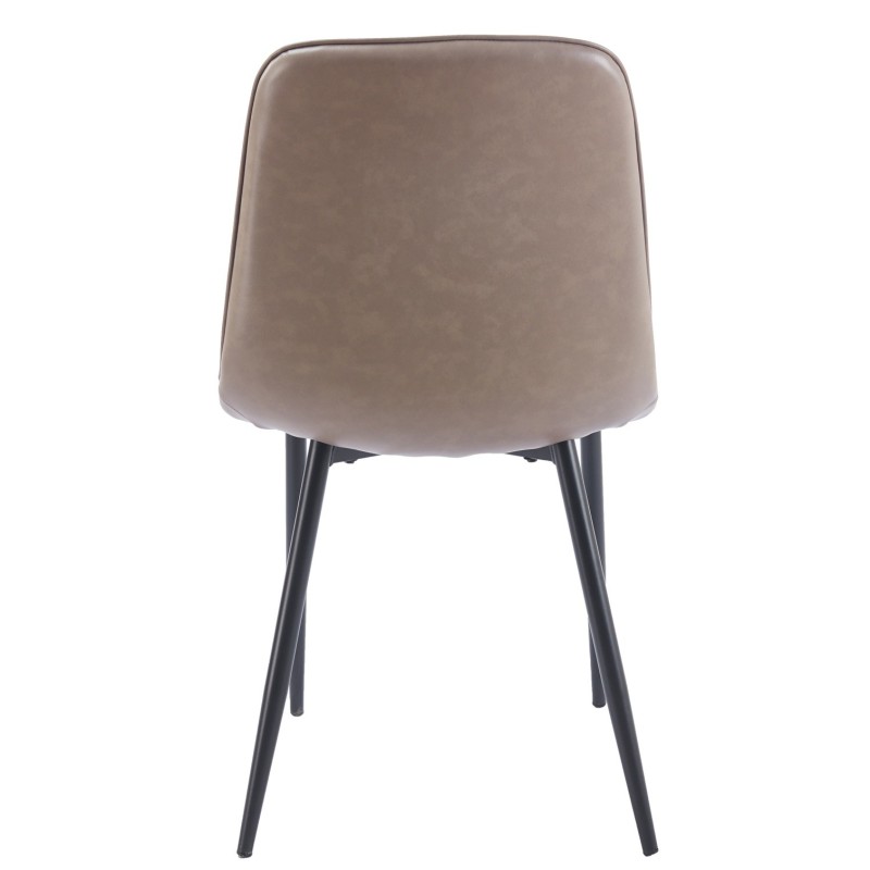 Silla PEÑAFIEL, metal, similpiel vintage gris-3