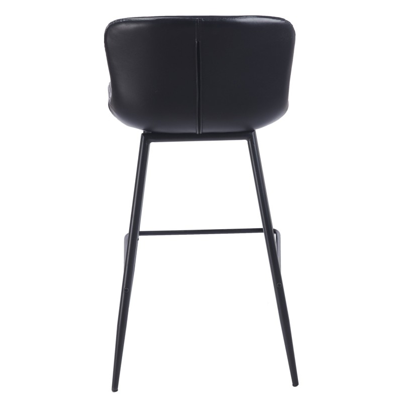 Taburete SAMPER, metal, similpiel vintage negra-2